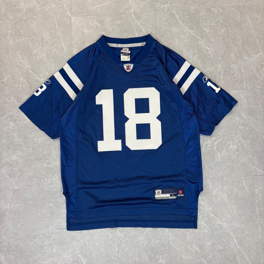 Reebok NFL Indianapolis Colts Peyton Manning 18 Jersey Kids Large 14-16 Blue